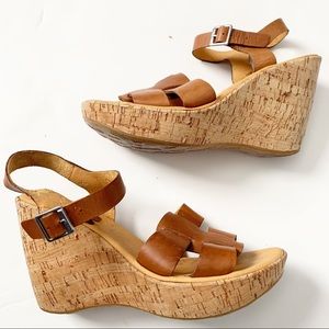 KORKS KORK EASE Leather Strap Wedge Sandals Size 9